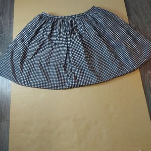 Madewell Black & White Shirred Gingham Skirt